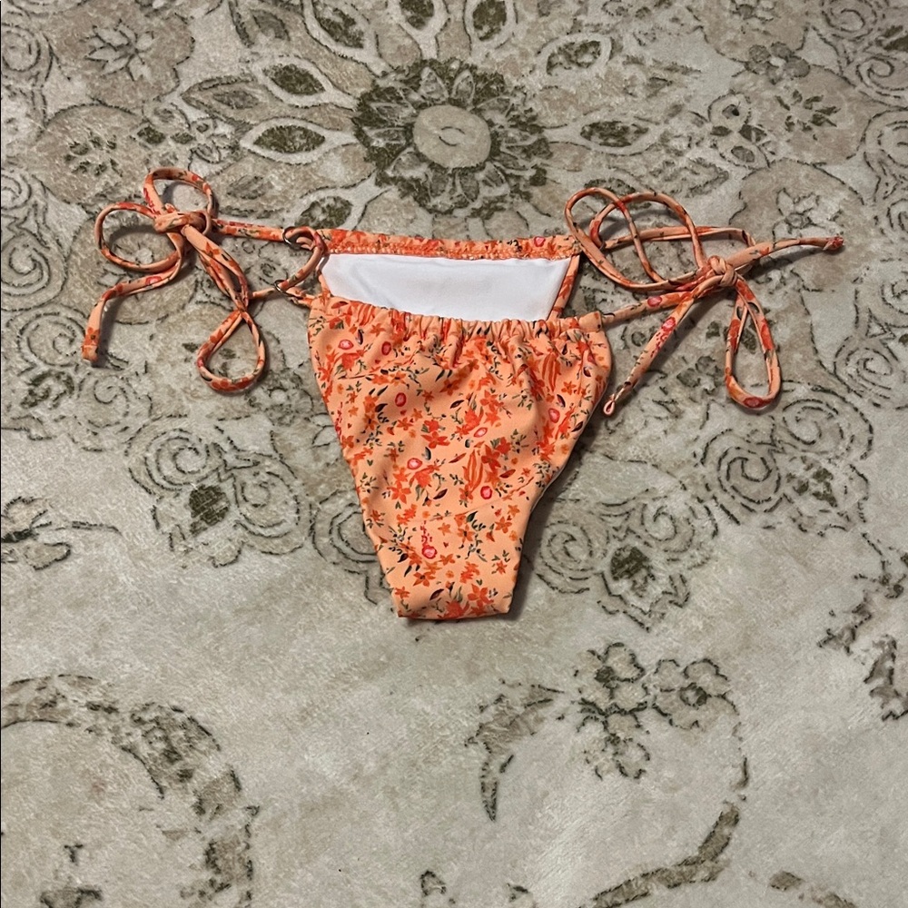 SHEIN Orange Floral Bikini Bottom
